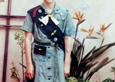 Linda O'Keefe in scouts uniform