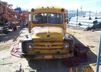 The bus where Lisa was held for 6 days in a scrap yard