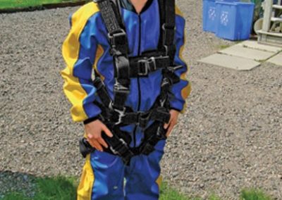 Holly Bartlett geared up for skydiving