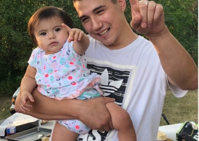 Ashton Matheny holding Haisley Jo