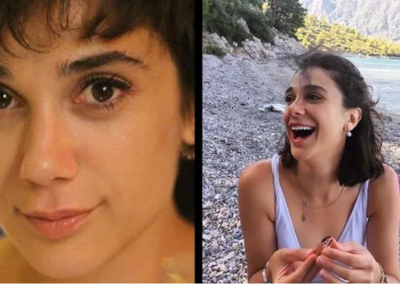 Two photos of Pinar Gültekin