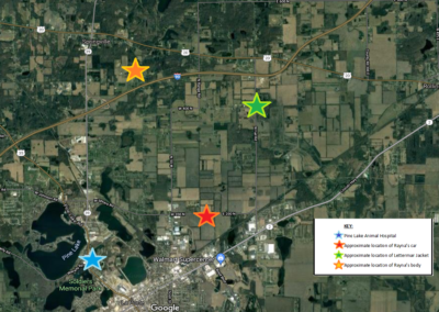 map with important locations from Rayna Rison case