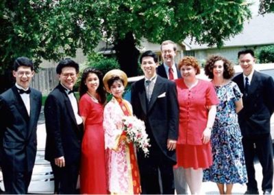 Joyce Chiang and family at a wedding