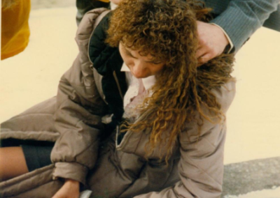 Sheri and Joseph Glenn at their daughter's grave