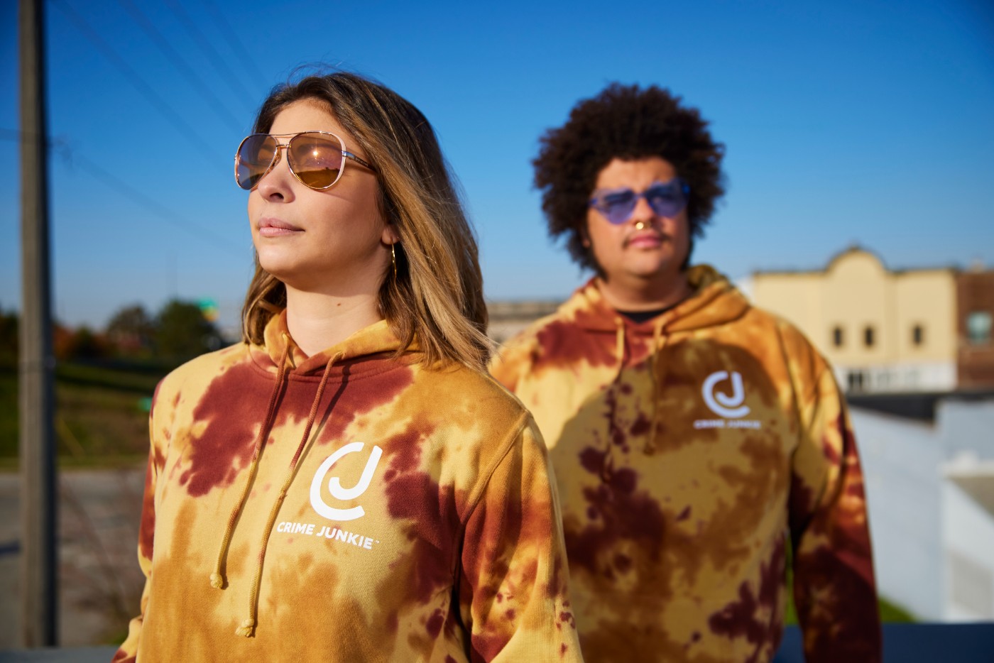 tie-dyed crime junkie hoodie