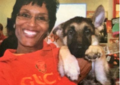 Sherese Walker Bingham holding a puppy