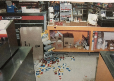 crime scene at convenience store