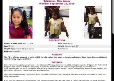 FBI Missing poster for Dulce Maria Alavez