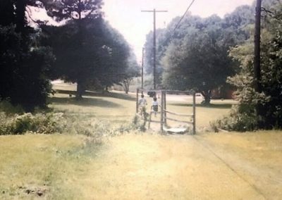 The footbridge between Jackson properties in 1992