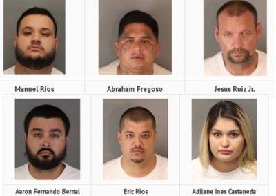 The 6 suspects charged with the murders or involvement of murders of Audrey Moran and Jonathan Reynoso.