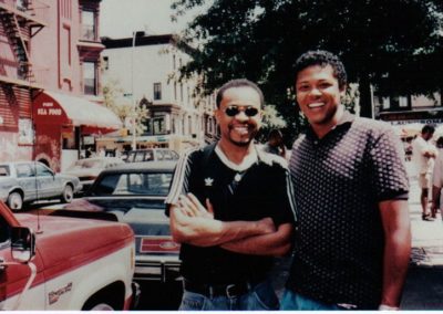 Jonathan (right) posing with a former Law-school roommate of his.