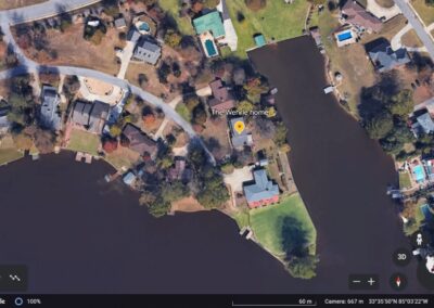 A Google map showing Brian’s parents’ house