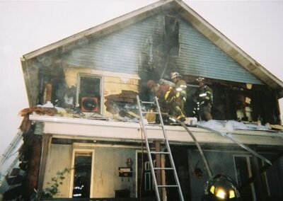 Firefighters spent hours battling the arson fire at Joey’s Sykesville home on July 12th, 2007.