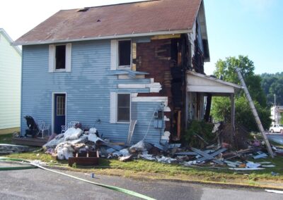 Joey’s home after the fire.