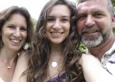 Morgan with her parents, Steve and Renee Patten