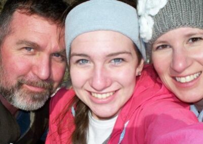 Morgan with her parents, Steve and Renee Patten