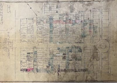 An old map of the State Street Cemetery in Hamden, CT.