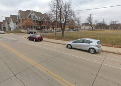 The area near Donna’s apartment, which seems to be very residential.