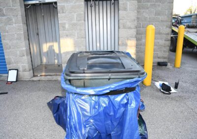 The trash can where Fred’s body was found.