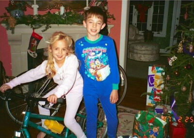 JonBenét (left) and Burke (right) Ramsey at Christmas.