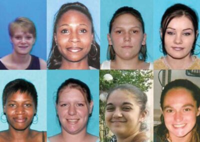 The Jeff Davis 8. From top left to right: Loretta Chaisson, Ernestine Patterson, Kristen Gary Lopez, and Whitnei Dubois. From bottom left to right: Laconia “Muggy” Brown, Crystal Shay Benoit Zeno, Brittney Gary, and Necole Guillory.