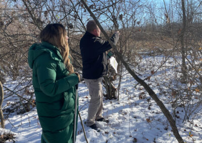 Detective Nathan Hatch shows Ashley the Rhys Pocan crime scene in Sheboygan County, Wisconsin.