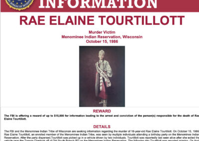 FBI flyer featuring Rae Tourtillott’s case.