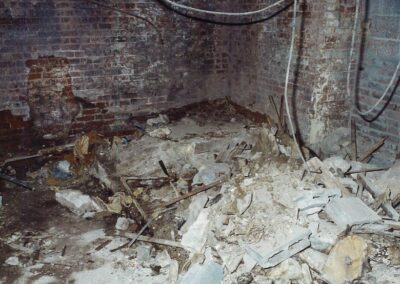 Construction debris in the basement.