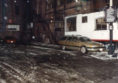 A parking lot next to 301 West 46th Street in February 2003.