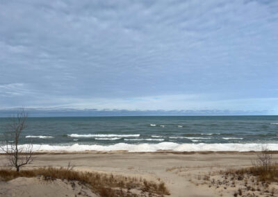 The coastline at Indiana Dunes State Park, today.