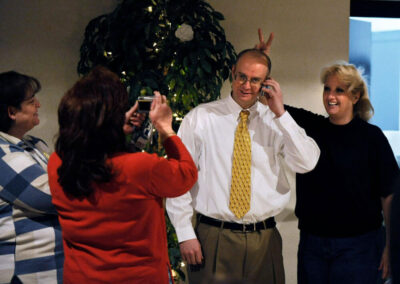The celebration following Tim’s release from prison.