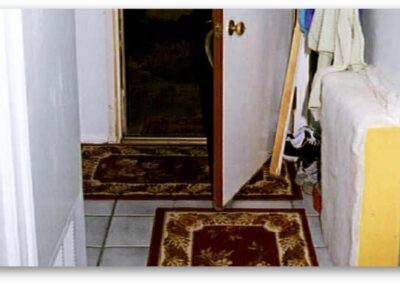 The killer’s sneakers, found behind Jodine’s door.