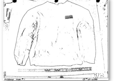 A sweatshirt recovered by detectives from a bush near Jodine’s condo.