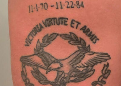 Sergeant Gus Venosa’s tattoo for Wendy.
