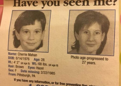 A missing person’s flyer of Cherrie.