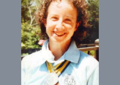 Dawn with her Special Olympics medals.