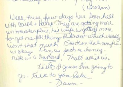 Dawn’s last diary entry.