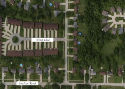 An AI-generated image that shows Topaz Lane in relation to Grafton Road.