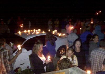 A photo from the candlelight vigil held the evening after Jessica’s murder.