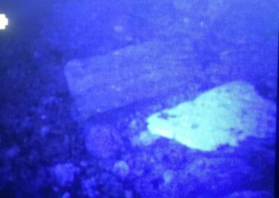 A picture taken under the bar after the police search.