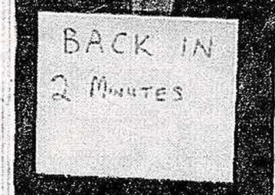 The sign left outside of Trevaline’s store.