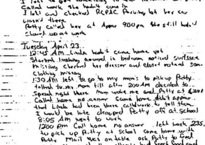 An entry from Don’s journal, which he kept for police.