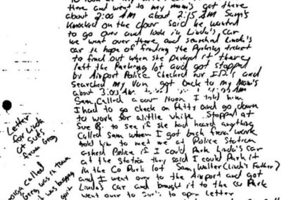 An entry from Don’s journal, which he kept for police.