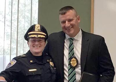 The Chief of the Stoughton Police Department, Donna McNamara, and Matthew Farwell