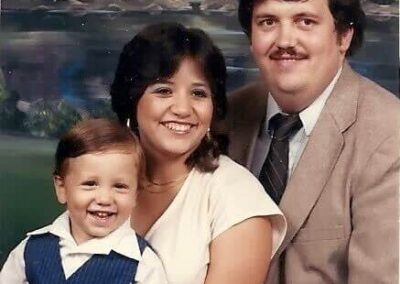 Elena with her husband, Mike, and their son