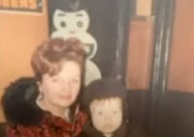 A childhood photo of Kevin Baty with his mother, Lorraine Fountain