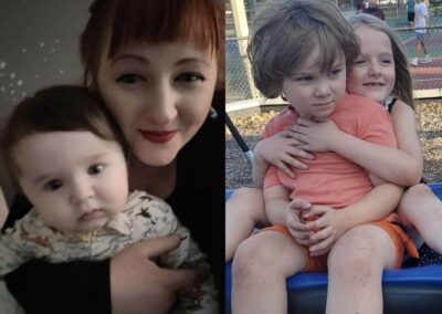 Summer Day and her children. From left to right: Emory, Summer, Ezra, and Autumn Day-Stewart.