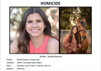 Rachel Hansen's reward information flyer