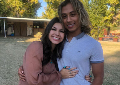 Rachel and her fiancé, Joemet