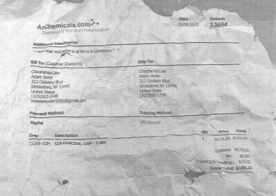 The colchicine receipt found in Adam’s jeep